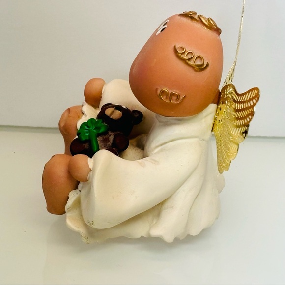 Angel Cheeks Figurine Angel With Teddy Kirks Kritter 2001 Christmas Holiday VNTG - Picture 5 of 8